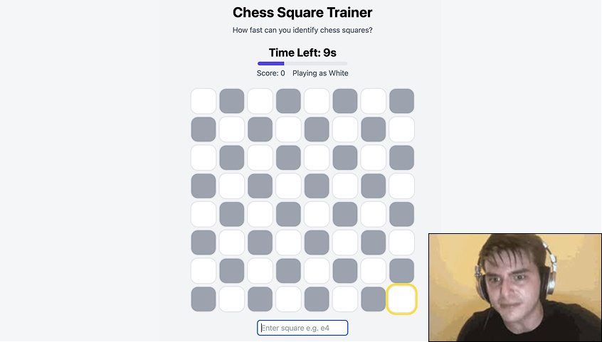 Chess Square Trainer - a game to learn chess square notation